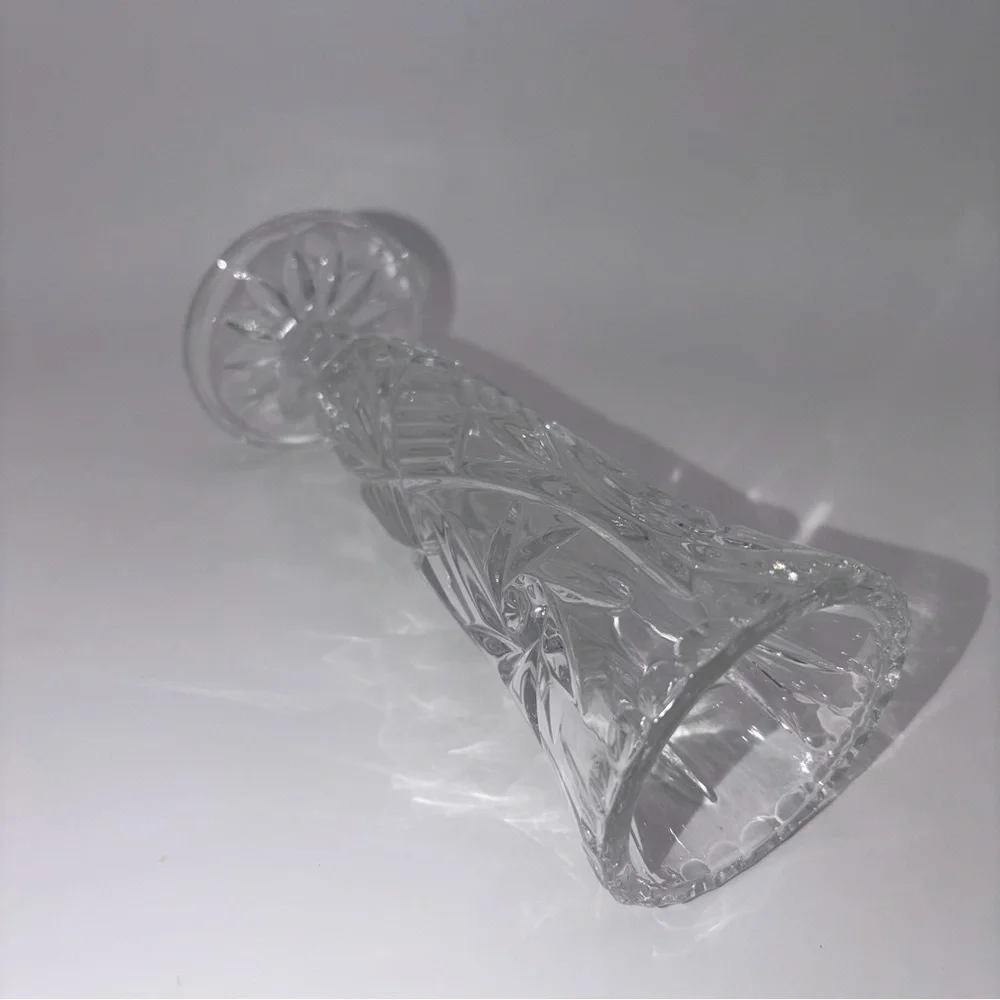 Vintage Bohemia Czech Republic Hand Cut Lead Crystal Flower Bud Vase 24% Lead